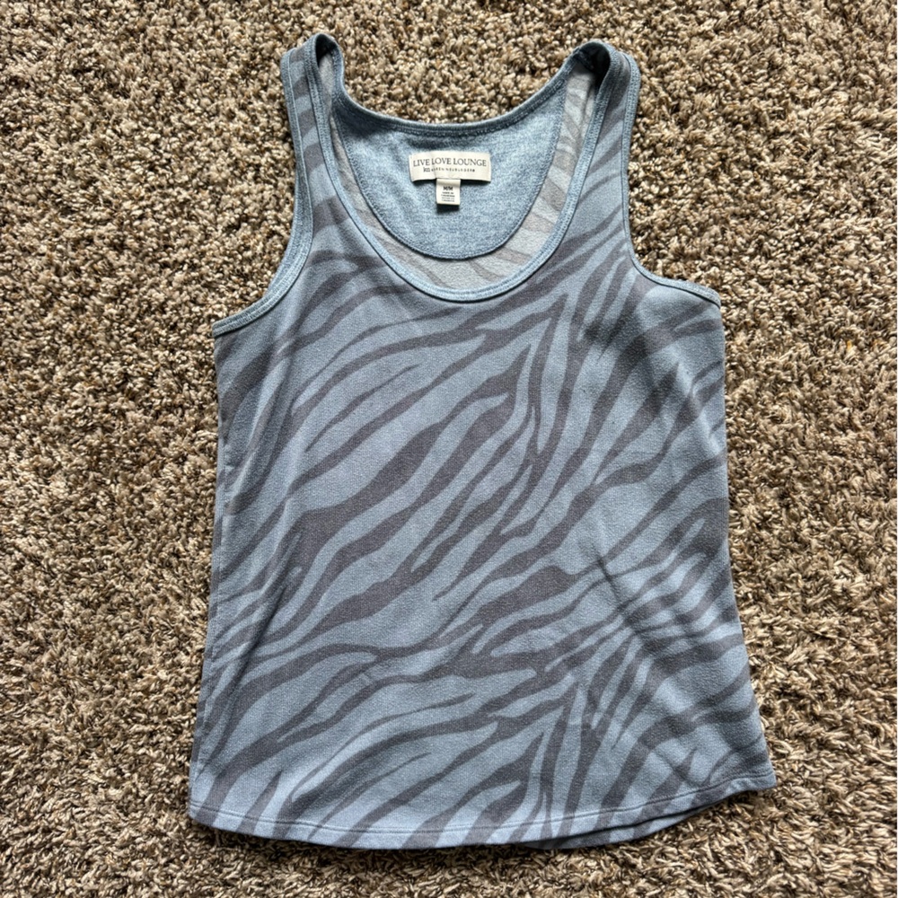 Karen Neuburger Gray Zebra Print Tank Top